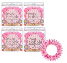Lot of 4 Invisibobble Original Hair Ring Elastic Pink Yes We Cancun Total 12ct