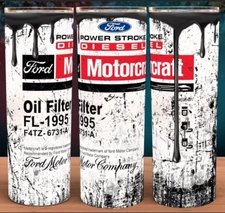 Ford Power Stroke Motorcraft FL-1995 Lube Filter Dirty Oil Cup Mug Tumbler 20oz