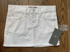NEW 7 For All Mankind Girls White Denim Skirt Bootcut Mini - Size 5