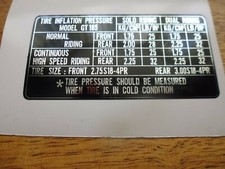 SUZUKI GT185 TYRE CAUTION WARNING DECAL,EMBLEM .