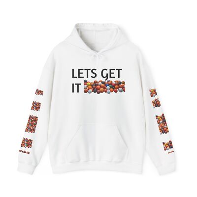 Fruit-Inspired Unisex Hooded Sweatshirt - 'Let's Get It' Graphic
