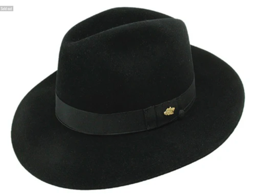 STETSON DEXTER FUR FELT HAT FEDORA Black MADE IN USA