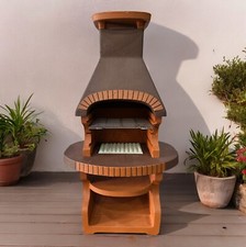 Masonry BBQ barbecue garden grill fireplace wood and charcoal cooking concrete