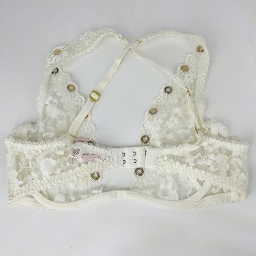 Agent Provocateur Stevie Plunge-BH weiß elfenbein creme gold französische Spitze 34C LESEN - Bild 3 von 24
