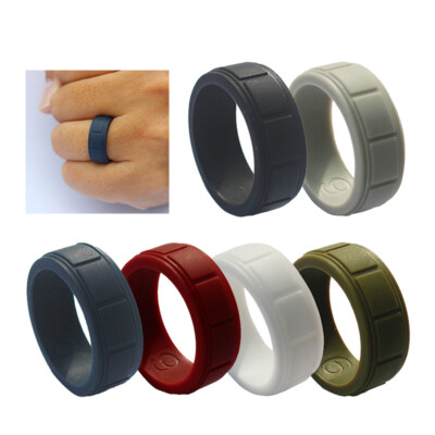 Silicone Rings Mens Womens Wedding Rubber Bands Gym Sports Flexible Finger  Ring☆ - Main Image