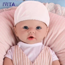 IVITA 19'' Handmade Reborn Baby Blue Eyes Boy Lifelike Full Body Silicone Doll