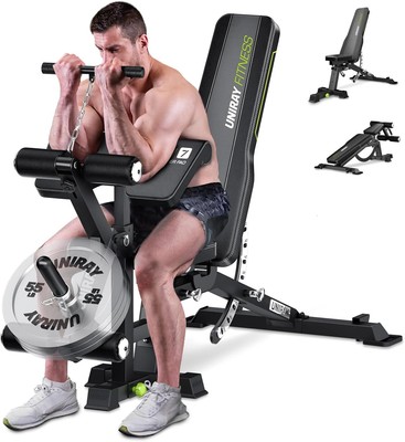 Workout Bench, 1200 LBS Capacity, Incline/Flat/Decline, Heavy Duty Leg Extension