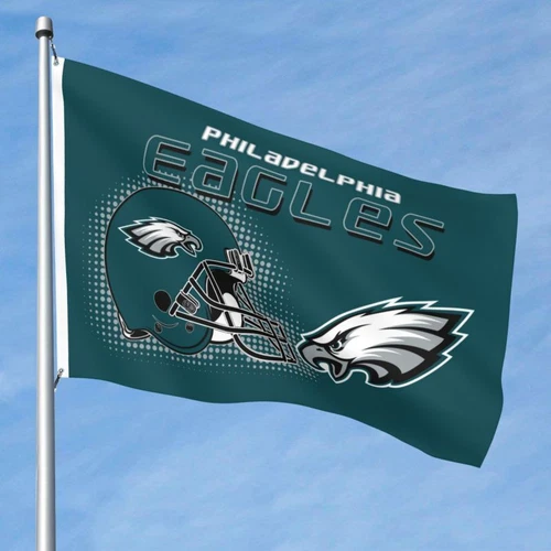 Philadelphia Eagles Club Fan Flag Helmet Style Decorative Outdoors Banner | Home Docor | Outdoor Flag | American Football Gift