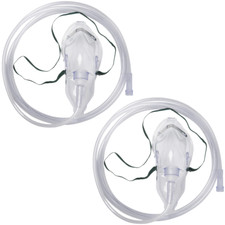 Elongated Pediatric Oxygen Mask with Medium Concentration  7' Tubing - 2 Pack
