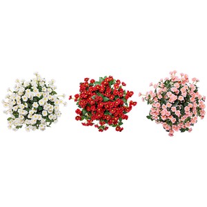 Détails Sur Artificielle Petite Rose Fleurs Sauvages Fausses En Plein Air Bouquet En Fl O9x4