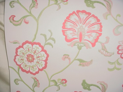 GP & J Baker PW78028 Swanborough Red Green Floral Wallcovering Wallpaper - Picture 4 of 4