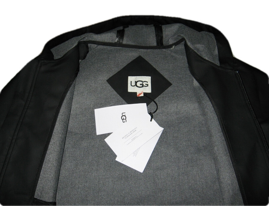 NEW UGG DIEGO BLACK RUBBERIZED WATERPROOF HOODIE JACKET MENS NEW UGG DIEGO BLACK RUBBERIZED WATERPROOF HOODIE JACKET MENS