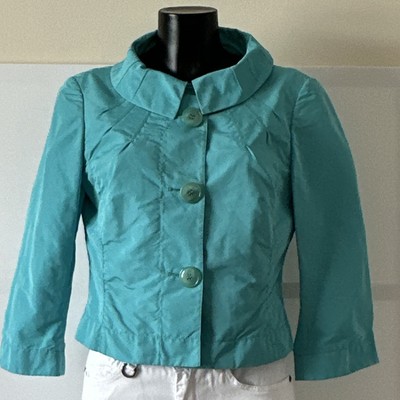 Betty Barclay Damen Kurzjacke Türkis Gr. 38 Polyester 3/4 Arm Knopf