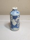 Vintage Chinese Blue and White Porcelain Snuff Bottle - Hand-Painted Scene — photo 1