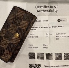 Authentic Louis Vuitton Damier Ebene 4-key Holder Case Wallet Coa