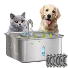 Dog Water Fountain Stainless Steel 7L Quiet Large Pet Dispenser Bowl Indoor