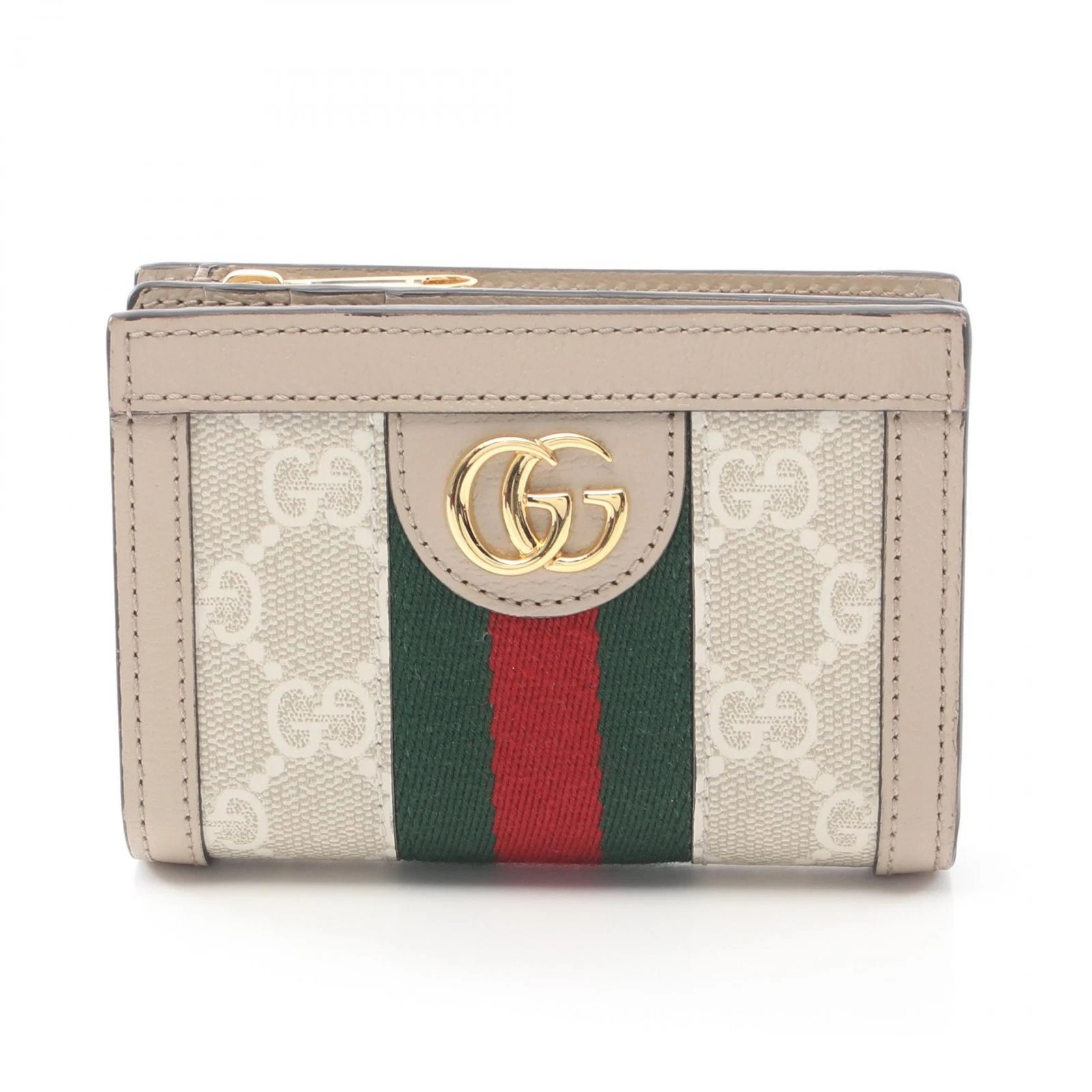 Gucci Offdia Gg Supreme Portefeuille Bifold Toile enduite PVC Cuir Femme Beige / 