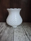 Vintage White Milk Glass Hobnail Hurricane Oil Light Lamp Shade Chimney Globe