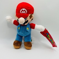 Super Mario Bros Mario Plush Toy 9" Stuffed Doll Nintendo Red Hat w/ Tags