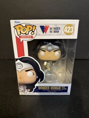 FUNKO POP ! WONDER WOMAN WHITE LANTERN 423 POP HEROES BOX NOT MINT J01