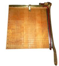 Vtg Ingento No. 4 Guillotine Paper Cutter 12 in Blade, Hardwood, Cast Iron 1950s