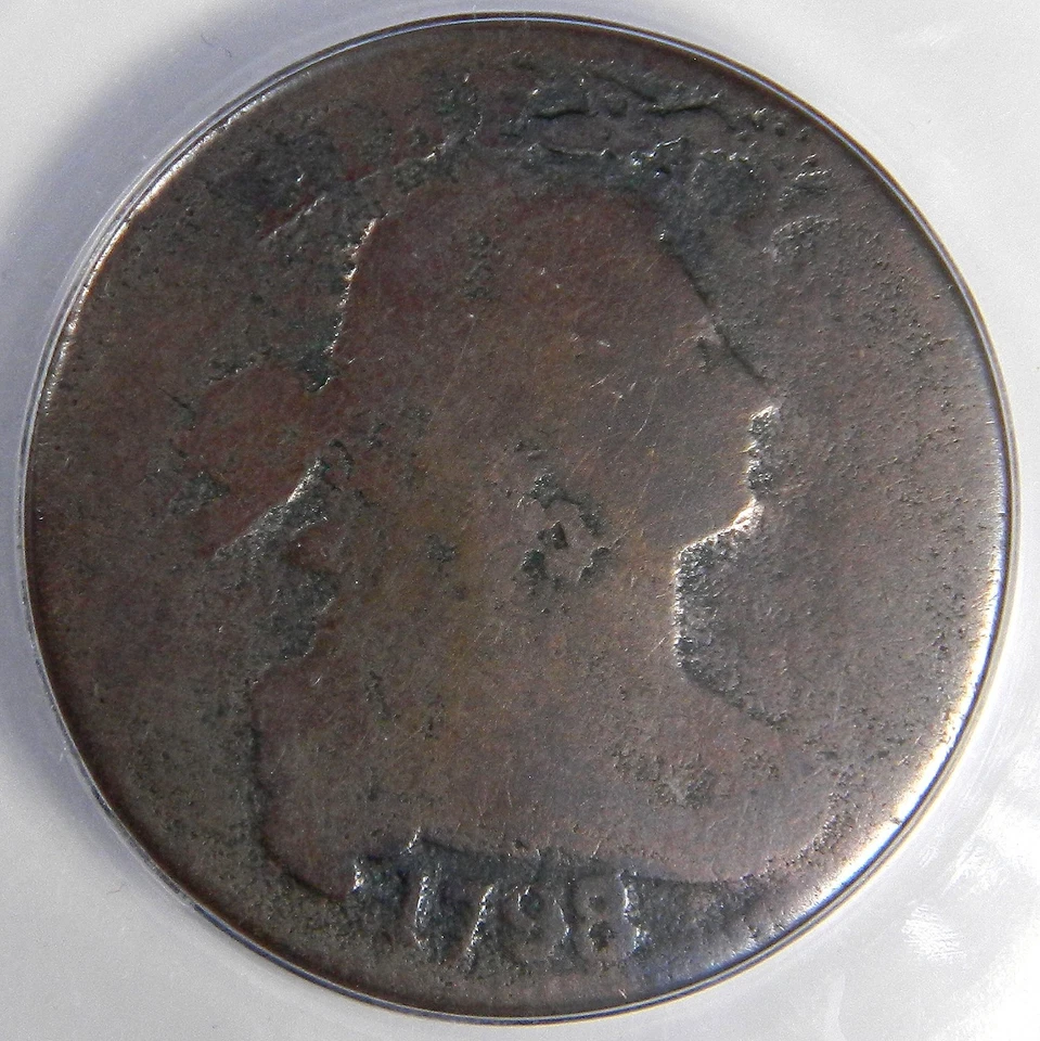 1798/7 DRAPED BUST LARGE CENT ~ ANACS G4 ~ STYLE 1 HAIR S-151 ~ BOLD OVER DATE! - Image 2 of 4