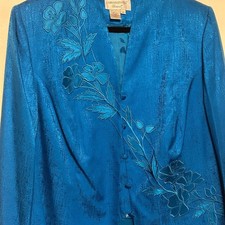 Adrianna Papell Vibrant Blue Floral Blazer