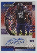 2020 Prizm Draft Picks Rookies Red White & Blue 40/99 Jeff Gladney #241 Auto rf2