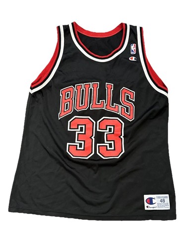 Chicago Bulls Scottie Pippen Jersey 48 Mens Champion Black Vintage