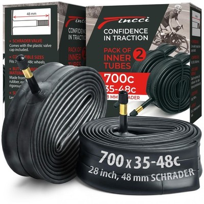 Fincci Pack Inner Tubes 700c x 35c - 40c - 48c with 48mm Schrader Valve - 700...