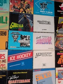 Lote 50 Nintendo NES Manual de instrucciones Folleto Cazafantasmas Kirby Godzilla 