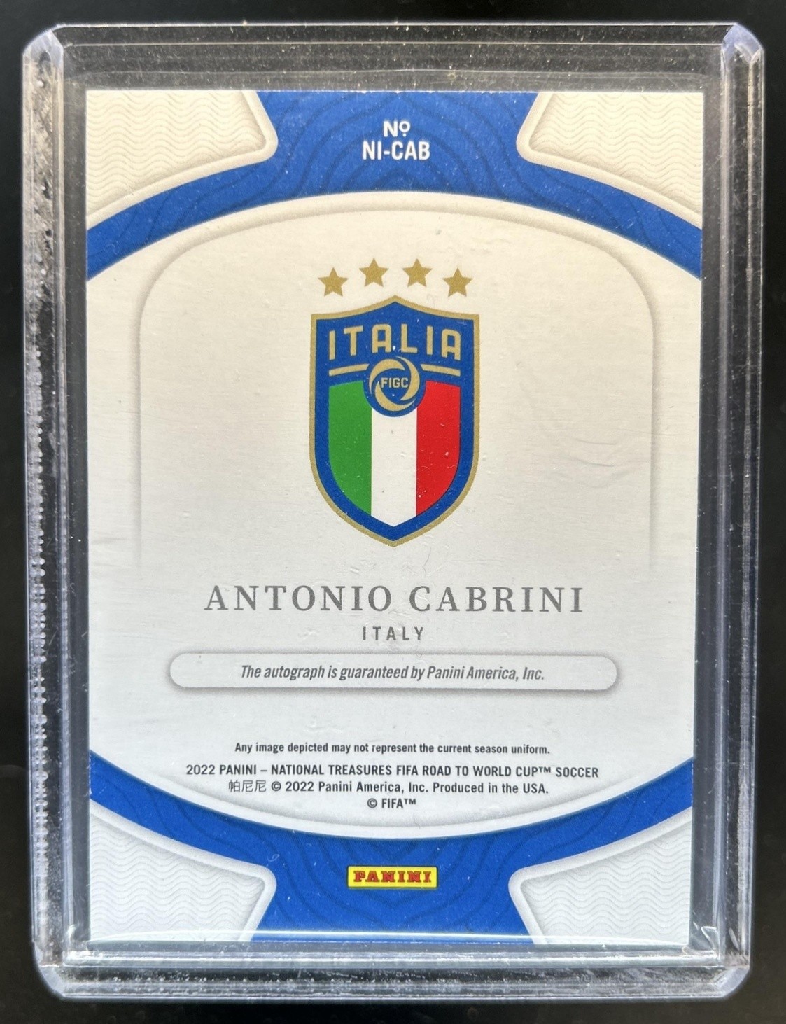 2022-23 National Treasures World Cup Antonio Cabrini Archives Ink Auto #/99 view 2