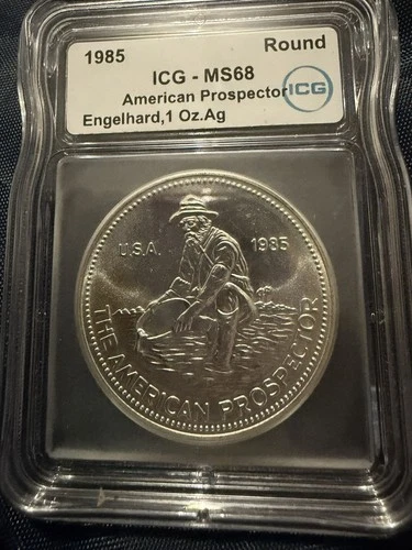 1985 ICG-MS68 American Prospector Englehard Silver.999