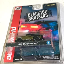 AUTO WORLD 2025 XTRACTION BLACKTOP BRUISERS '55 CHEVY BEL AIR SLOT CAR NEW! HTF!