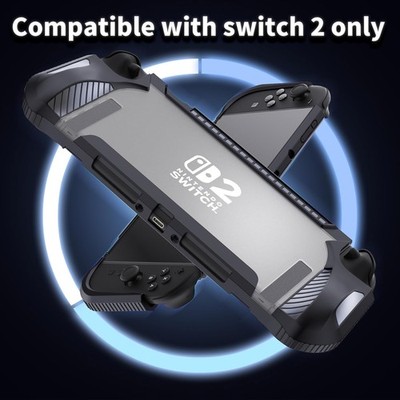 With Nintendo Switch 2 Protective TPU Case with Screen Protector 6 Thumb Grips