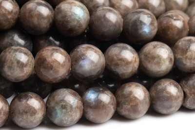 Original Schokolade Labradorite Edelstein 10 MM Rund Glatt Perlen Stränge 39.4cm