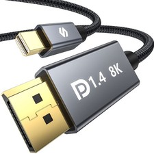 8K Mini DisplayPort to DisplayPort 1.4 Cable 10FT 8K 60Hz 4K 144Hz HDR 1 PC
