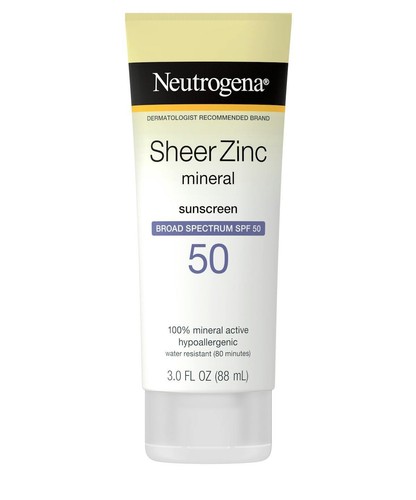 Neutrogena SheerZinc Dry-Touch SPF50 Sunscreen Lotion Broad Spectrum 3 Oz 6 Pack
