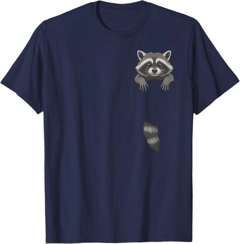 Cute Raccoon Pocket Funny Gifts For Men Women T-Shirt S-5XL - Picture 3 of 8