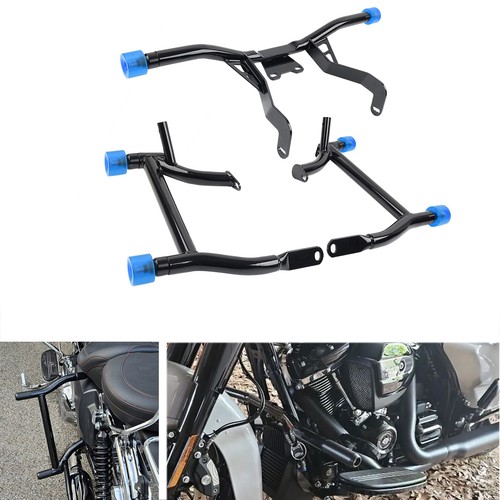 Satteltaschenschutz Frontmotor-Sturzbügel für Harley Road Glide 14-24 Blau