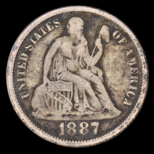 1887-P Seated Liberty Dime — photo from the most recent tracked eBay sale