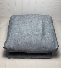 Pottery Barn Belgian Flax Linen Curtain 100 x 96 Blue Chambray LF