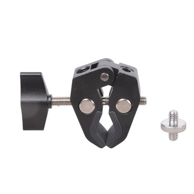 Aluminum Clamp 1/4 3/8 Screw Holes Camera Mount Bracket For Studio Equipment