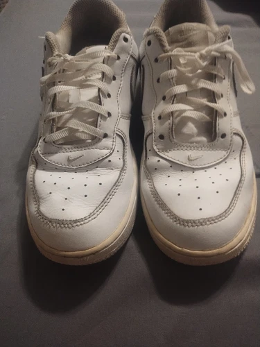 Scarpe sneakers basse Nike Air Force One AF1 Triple bianche ragazzo taglia 2 5