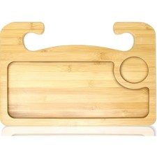 Car Steering Wheel Desk 2 in 1 Lightweight Wooden Tray
