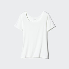 UNIQLO Heattech U-Neck T-Shirt Short Sleeve XS-XL 3 Colors Women Japan