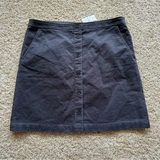 J. Crew Corduroy Button-Front Mini Skirt in Charcoal Size 14