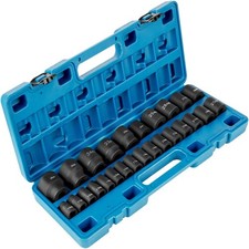 26-Piece 10mm-36mm 1/2in 6-Point Shallow CR-Mo Sockets & Storage Cage