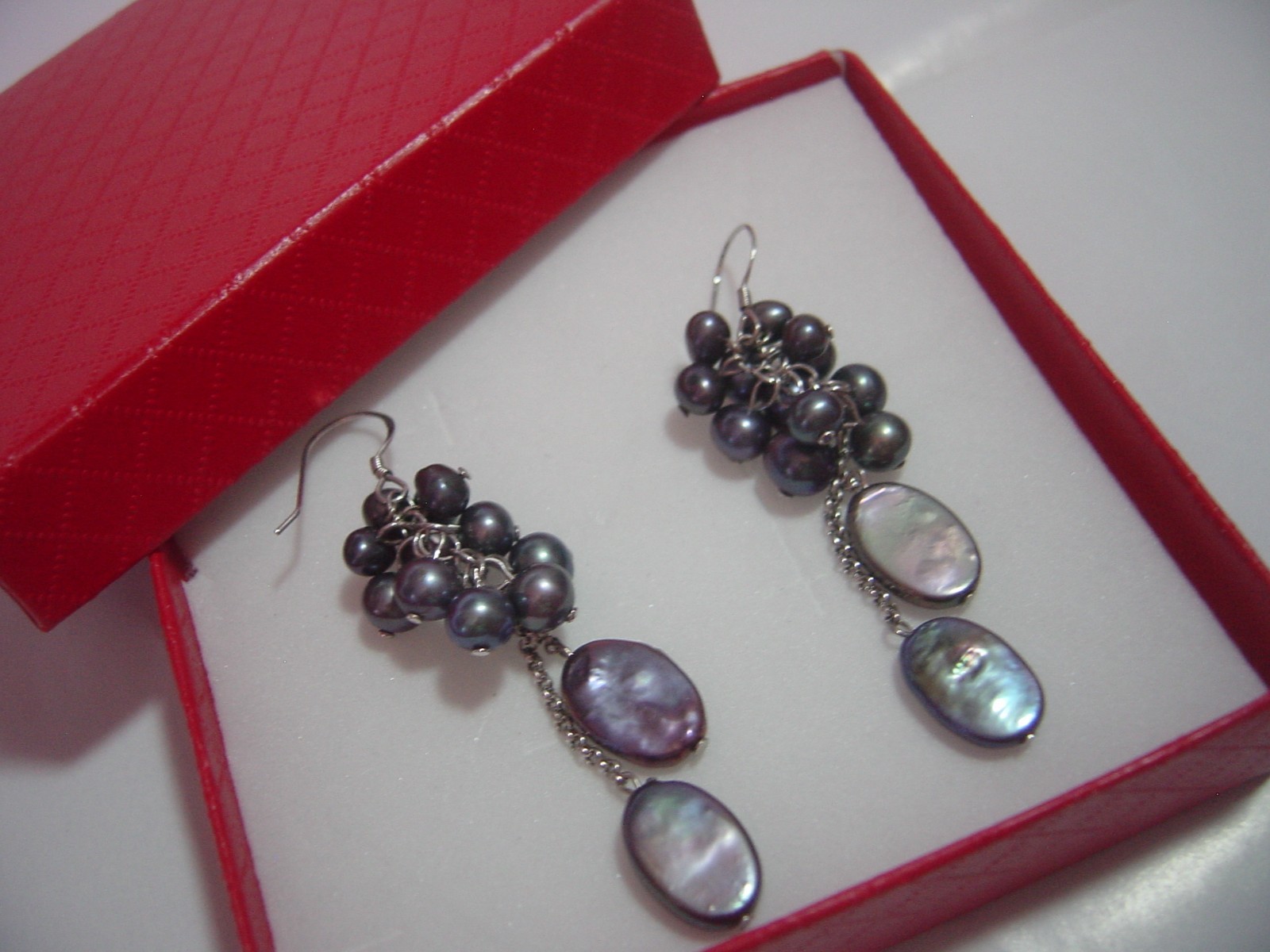 Solid Silver Earrings-exquisite genuine shimmery … - image 2