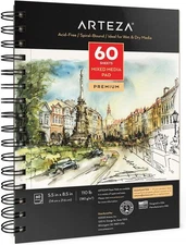 ARTEZA Mixed Media Sketchbook, 5.5 x 8.5 Inches, 5.5"x8.5" (Pack of 1), White 